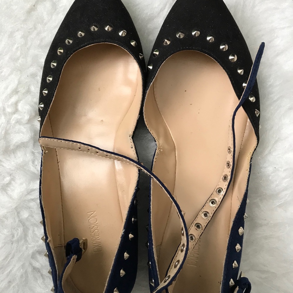 Expression stud Flats-Black/Blue-Size 8